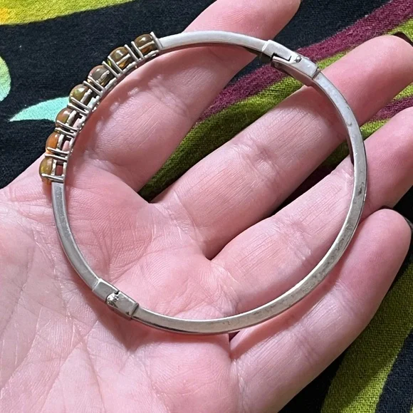 VTG Whimsigoth Ethiopian Fire Opal Sterling Silver 925 Bangle Cuff Bracelet